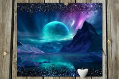 Northern Lights | winter Skinny Tumbler Sublimation designs Product Image 4