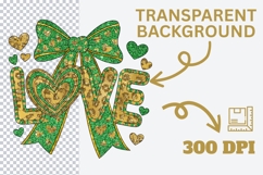 LOVE Valentine Glitter Bow Sublimation PNG Product Image 3