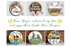 Happy Easter door sign | Bunny door hanger SVG cut file Product Image 6