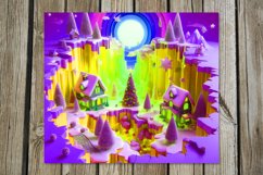 3d Christmas landscape | Skinny Tumbler Sublimation Designs Product Image 4