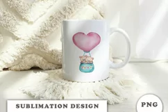 Little Teddy Bears with balloon PNG Product Image 4