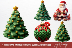 Christmas Knitted Patterns Sublimation Clipart Product Image 1