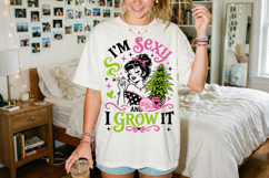 Coquette Stoner Girl PNG, Weed Lover Skull Pink Retro Girly Product Image 4