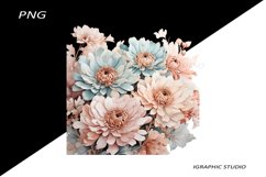 Rose Gold and Teal Chrysanthemum PNG Product Image 1
