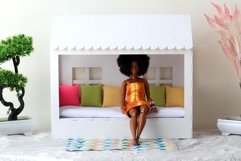 Miniature canopy bed digital file, dollhouse wooden frame Product Image 4