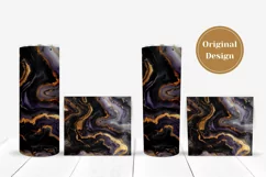 Black Marble Tumbler Sublimation, Glitter Tumbler Designs Product Image 4