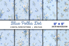 Blue Polka Dot Digital Paper JPG Product Image 1