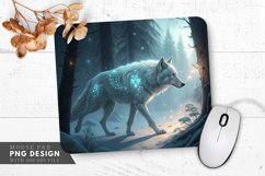 Mystical Wolf in Eternal Snow Mouse Pad PNG Design Product Image 1