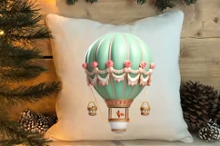 Christmas Hot Air Balloon Clipart, Christmas Hot Air Product Image 4