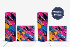 Art Paint Tumbler Sublimation Designs, Neon Tumbler Wrap Product Image 4