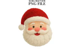 Latch hook yarn Santa head png design for T-shirts Product Image 1