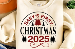 Baby&#039;s First Christmas 2025 SVG PNG| Christmas SVG Design Product Image 2
