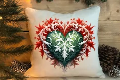 Christmas Hearts Watercolor Clipart, Christmas PNG Product Image 4