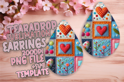 Bright Teardrop Earrings Template Art , Patchwork Product Image 1