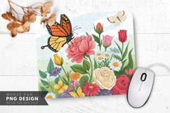 Butterfly Blossom Jigsaw Mouse Pad PNG Design Product Image 1