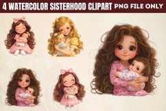 Watercolor Sisterhood Clipart PNG Product Image 1