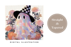 Holographic Ghost Tumbler Wrap, Glitter Pumpkins Tumbler Product Image 4