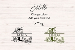 Book Lover Split Monogram SVG Bundle 26 Letters Product Image 4