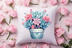 Pink Valentine Succulent Pot Clipart Product Image 4