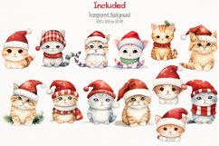 Cat Claus Christmas Watercolor 35 Cliparts Ai Generated Art Product Image 4