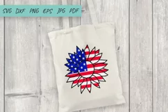 USA Sunflower 4th July SVG, American Flag SVG Product Image 4