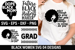 Black Woman SVG Design -Holy enough to pray for you hood Product Image 1