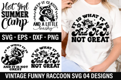 Vintage Funny Raccoon SVG Design -keep it classy and a littl Product Image 1