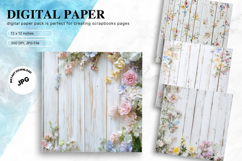 Wooden Floral Background Wood Flower Vintage Wallpaper Product Image 1