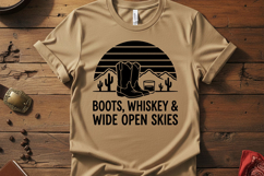 Boots Whiskey Wide Open Skies Svg, Western Cowgirl Svg Png Product Image 2