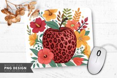 Leopard Print Apple Blossom Mouse Pad PNG Design Product Image 1