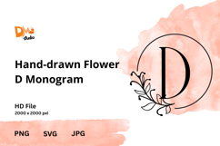 Hand-drawn Flower Monogram Product Image 1