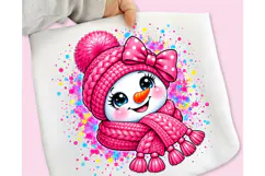 Pink Snowman PNG, Christmas PNG, Meltdown Snowman Christmas Product Image 8