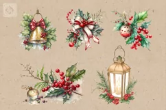Holly Decor 11 Watercolor Cliparts PNG sublimation Product Image 2