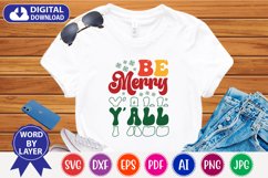 be merry y&#039;all retro svg, christmas retro svg Product Image 4