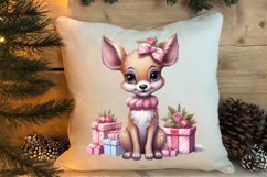 Cute Pink Christmas Animals Clipart Sublimation Product Image 4