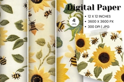 Sunflower Background Wallpaper Digital Paper Wall Art_81 Product Image 1