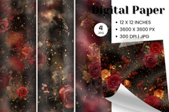 Flower Pattern Background Wallpaper Digital Paper_7 Product Image 1