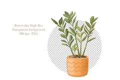 Watercolor Houseplants Clipart Product Image 4