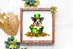 St Patricks Day Dog with Gold Coin Clipart, St Patricks Day Product Image 4