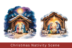 Christmas Nativity Scene Clipart, watercolor Nativity bundle Product Image 4