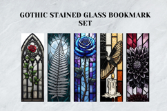 Gothic Stained Glass Bookmark Set,Printable Cathedral Window Product Image 4