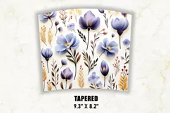 Iris Floral Tumbler Wrap | Floral Tumbler Sublimation Product Image 4