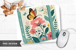 Butterfly and Floral Book Cover Mouse Pad PNG Design Product Image 1