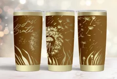 20oz Tumbler laser svg wrap| Floral Dandelions pattern Product Image 5