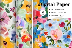 Flower Pattern Background Wallpaper Digital Paper_17 Product Image 1