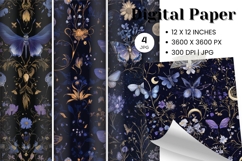 Butterfly Pattern Background Digital Paper Wallpaper_1 Product Image 1