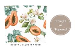 Watercolor Papaya Tumbler Design, Papaya Fruit Tumbler PNG Product Image 4