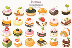 Cute Japanese bakery and food 85 Cliparts Collection Product Image 4