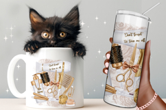 White &amp; Gold Hair Salon Sublimation PNG Beauty Tools Design Product Image 8