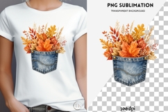 Autumn denim pocket png design for T-shirts Product Image 4